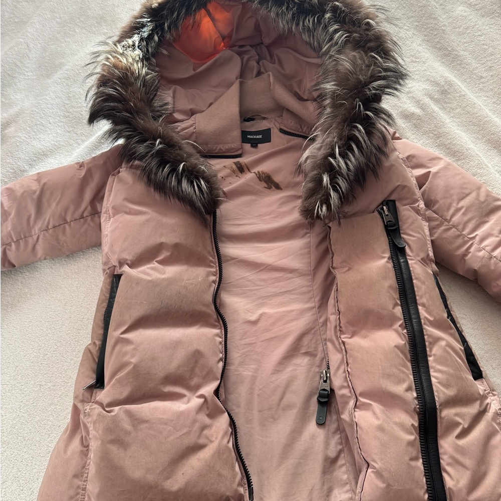 Mackage Adali with silver fox Fur signature Mackage collar